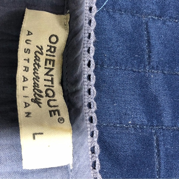 Orientique naturally Australian -Large- Elegant Blue Sleeveless Tank Top - Picture 4 of 9